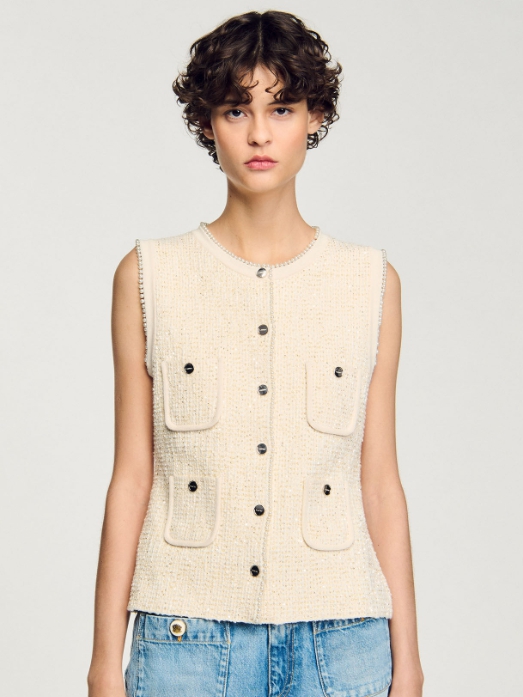 Decorative tweed vest