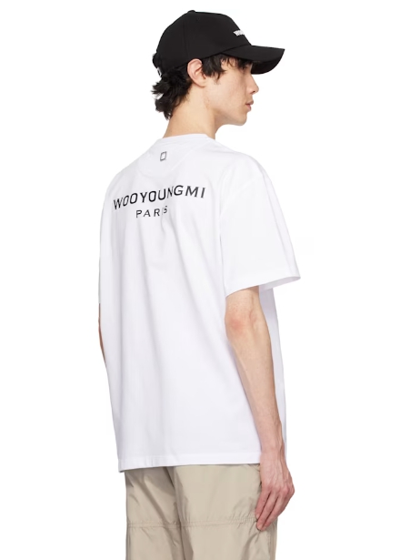 WOOYOUNGMI White Cotton Back Logo T-shirt