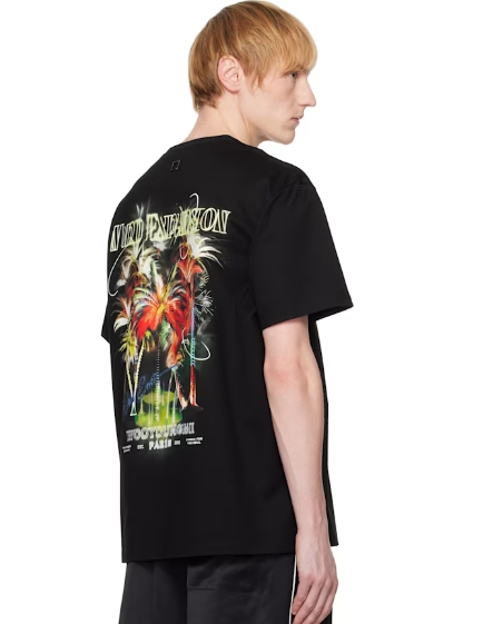 WOOYOUNGMI Black Palm Tree Graphic T-shirt