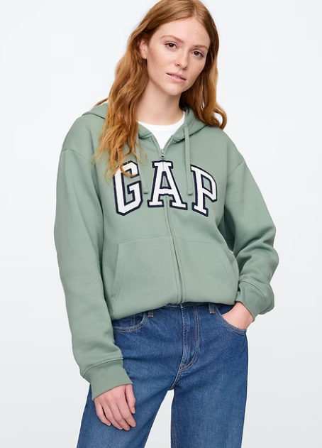 Relaxed Gap Logo Zip Hoodie