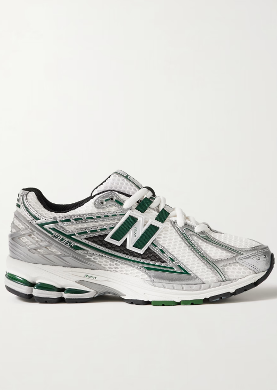NEW BALANCE 1906 고무 트리밍 메탈릭 가죽 메시 스니커즈