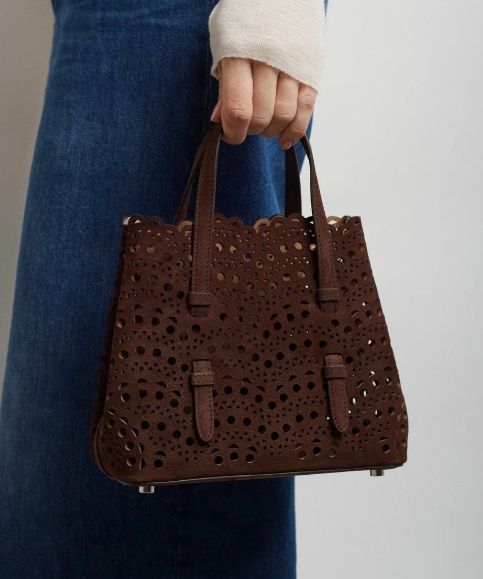 Alaïa Mina 20 vienne vague brown tote bag