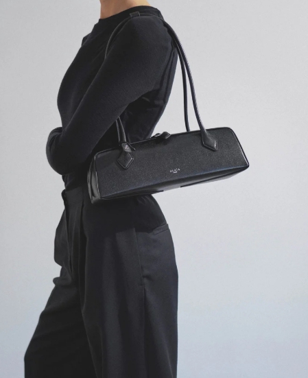 Alaïa Le Teckel medium black leather bag