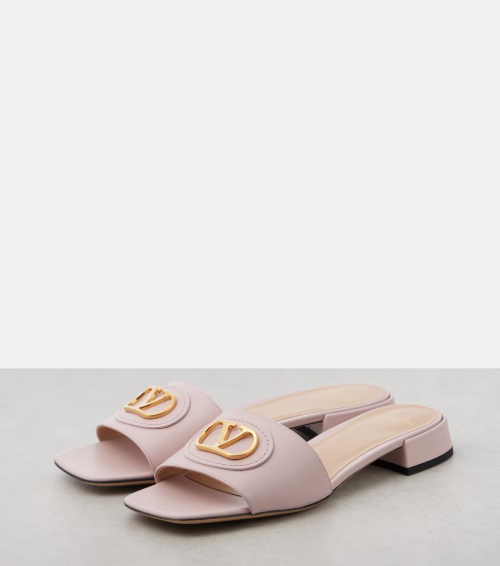 Valentino Garavani VLogo 레더 슬라이드