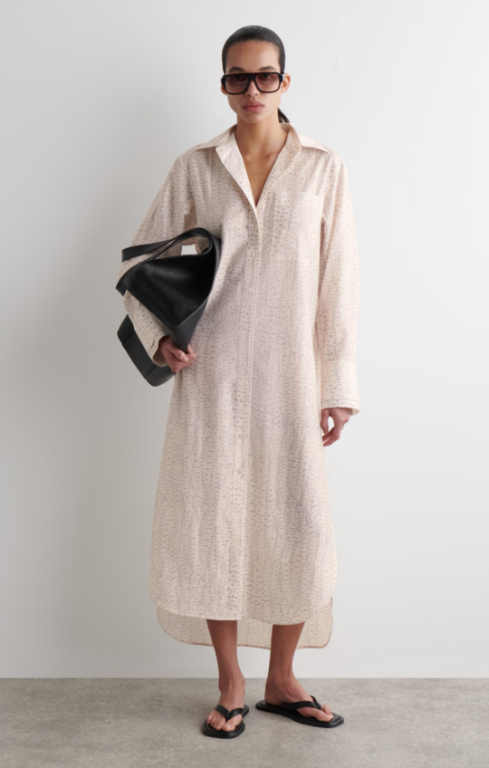 PRINTED FLUID SHIRT DRESS