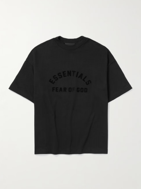 피어오브갓 에센셜 Oversized Logo-Appliquéd Cotton-Jersey T-Shirt