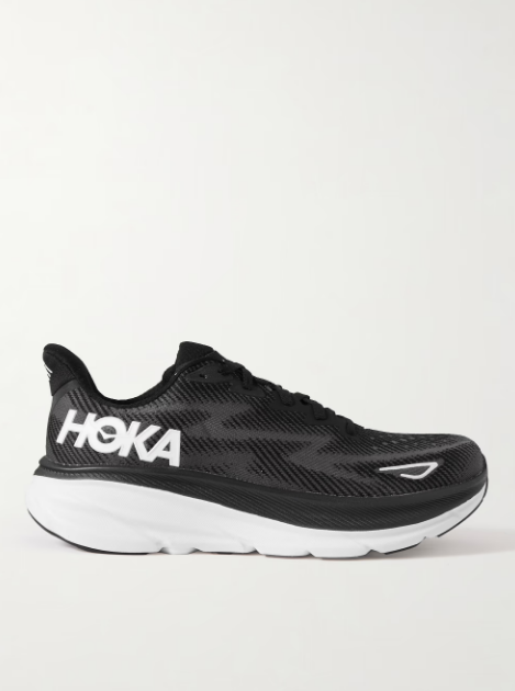 호카 Clifton 9 Rubber-Trimmed Mesh Running Sneakers