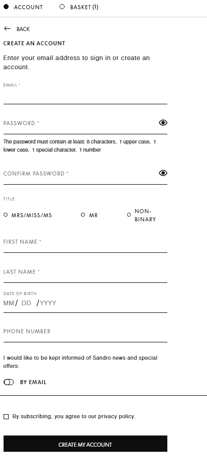 산드로 직구방법1