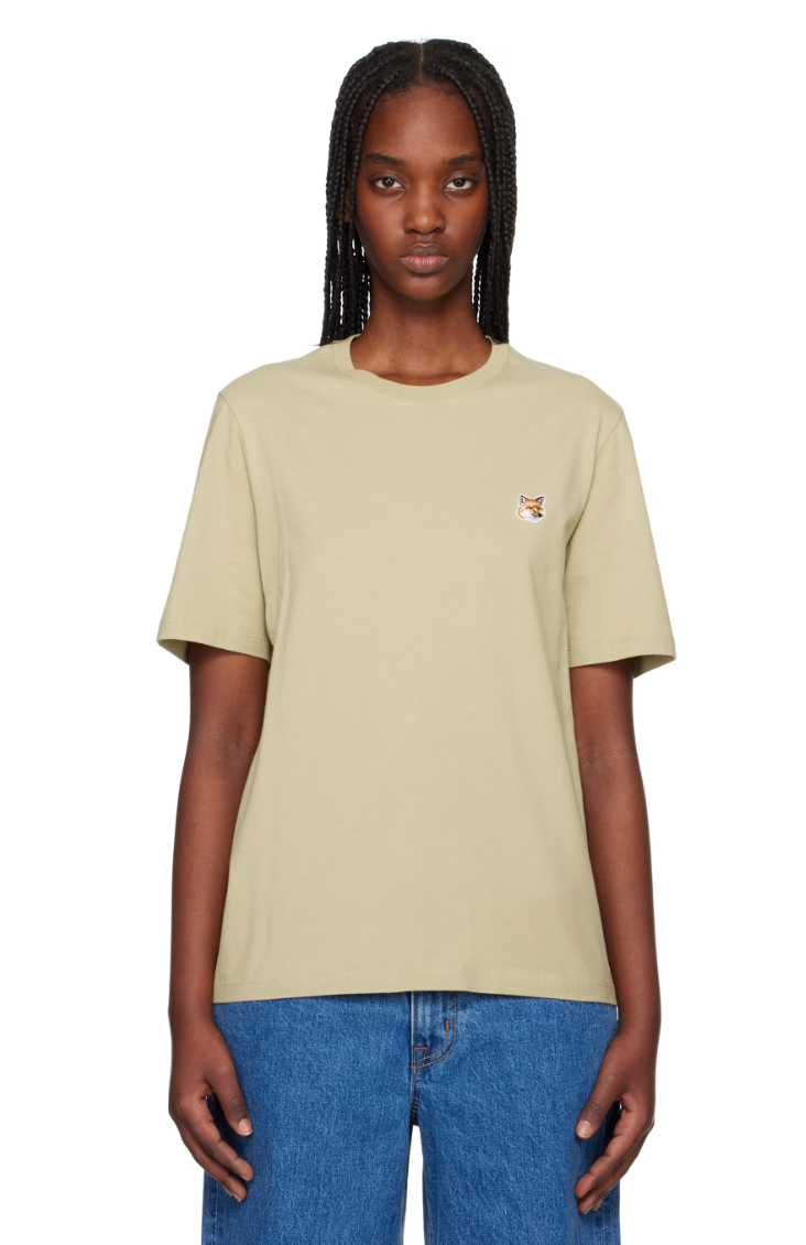 Maison Kitsuné Green Fox Head Patch Regular T-shirt