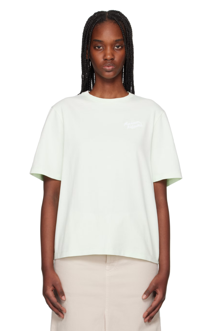 Maison Kitsuné Green 'Maison Kitsuné' Handwriting Comfort T-shirt