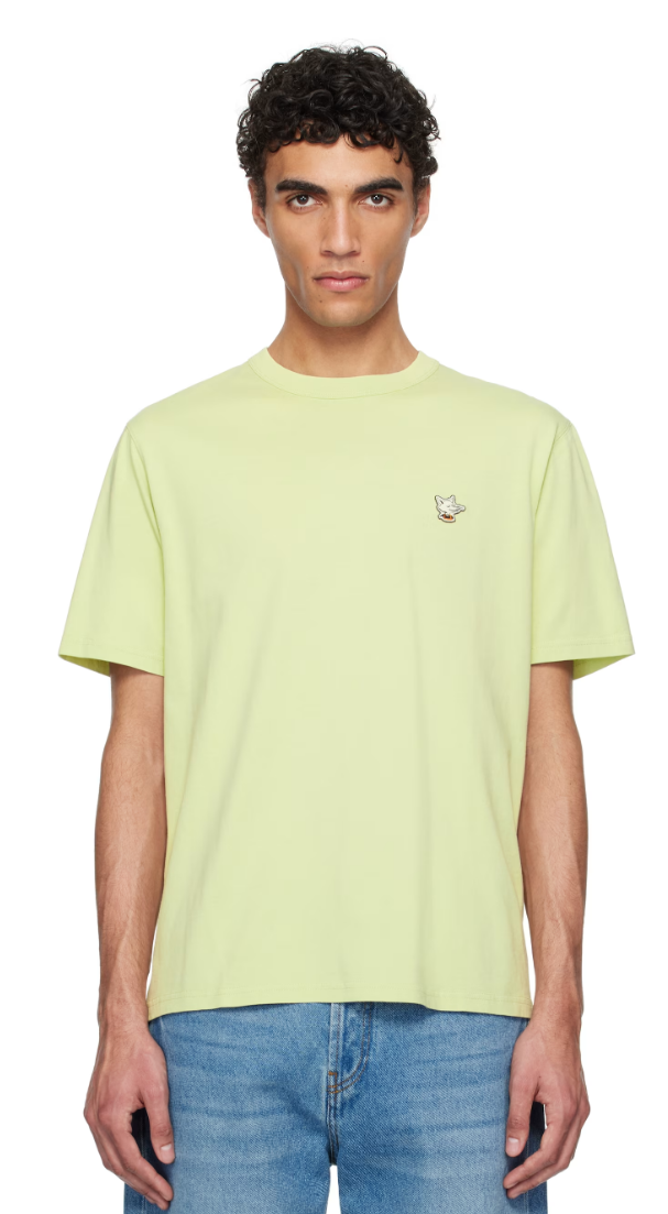 Maison Kitsuné Green Barista Fox Patch Relax T-shirt