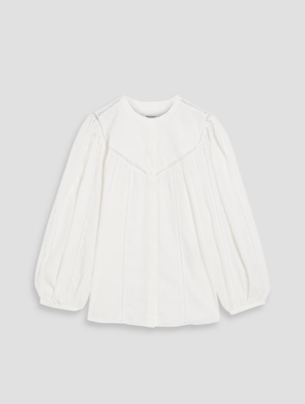 MARANT ÉTOILE Leonard crochet-trimmed cotton-blend jacquard blouse