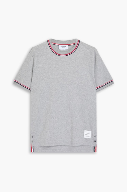 THOM BROWNE Striped cotton-jersey T-shirt