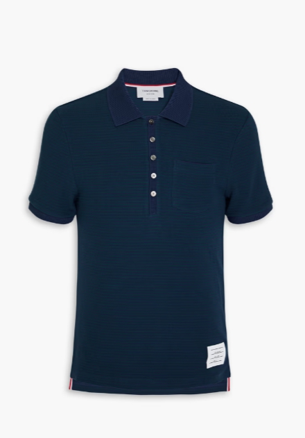 THOM BROWNE Cotton-piqué polo shirt
