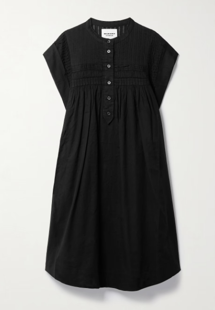 MARANT ÉTOILE 리자리 핀턱 코튼 보일 미니 드레스