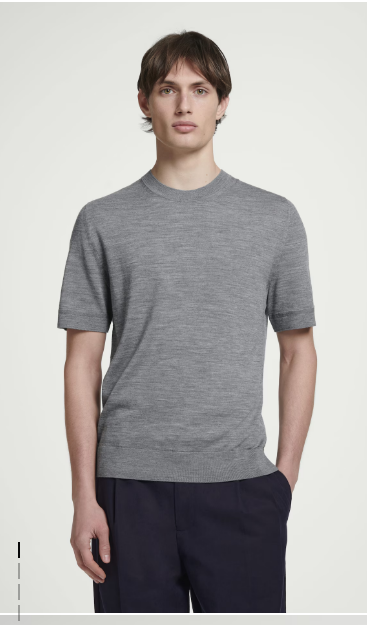 SLIM-FIT MERINO WOOL KNITTED T-SHIRT