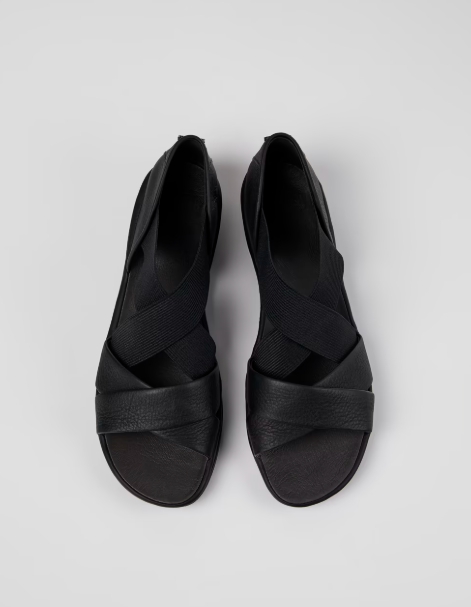 Right Black Leather Sandals for Women. $124