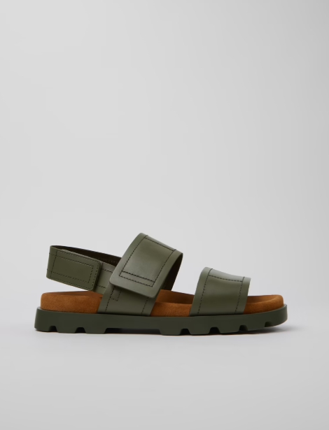 Brutus Sandal Green Leather Sandals for Men.