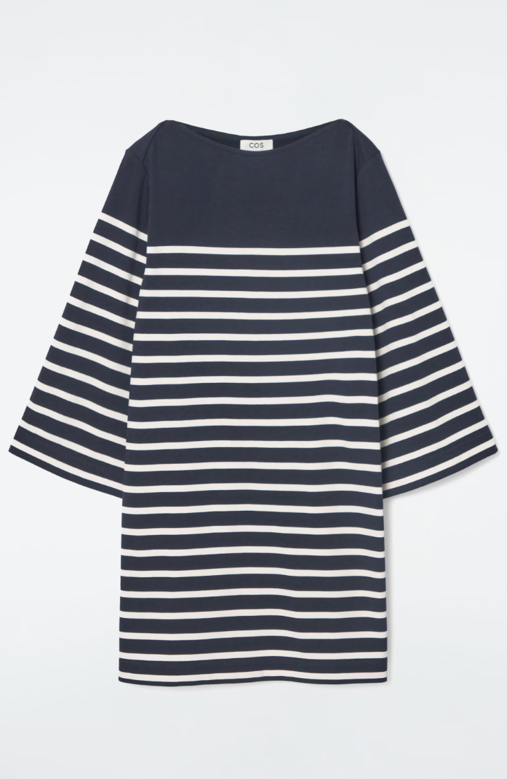 BOAT-NECK MINI T-SHIRT DRESS