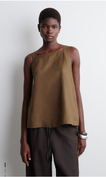 TIE-BACK LINEN TOP