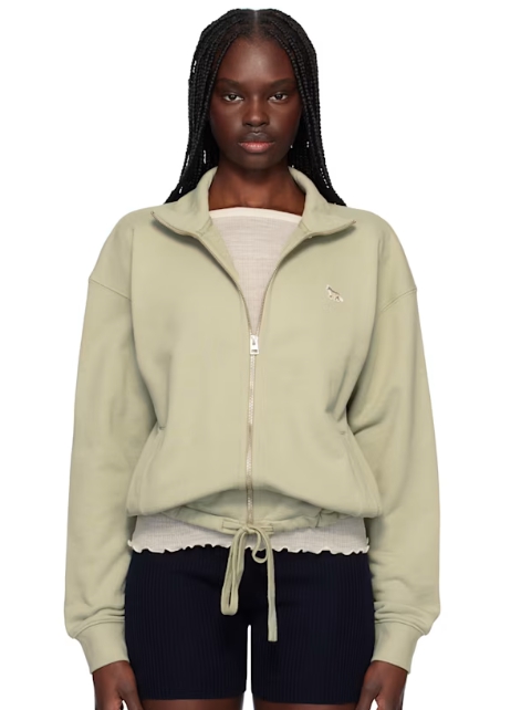 Maison Kitsuné Green Baby Fox Patch Zipped Sweatshirt