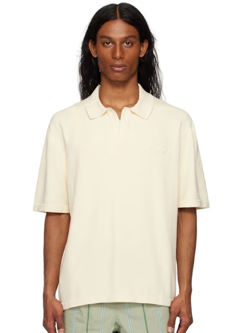 Maison Kitsuné Off-White Bold Fox Head Embroidered Knitted Polo
