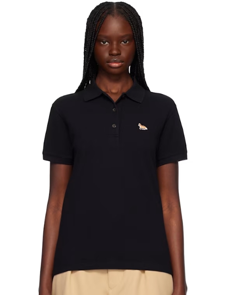 Maison Kitsuné Black Baby Fox Patch Regular Polo