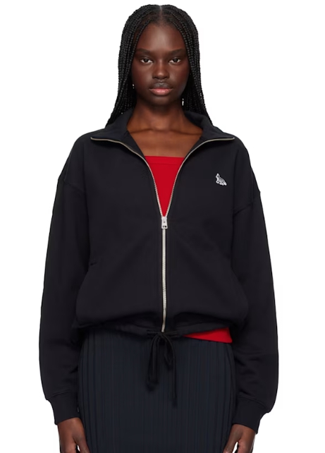 Maison Kitsuné Black Baby Fox Patch Zipped Sweatshirt