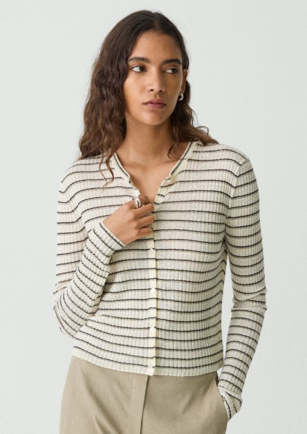 Cropped Cardigan in Linen-Blend