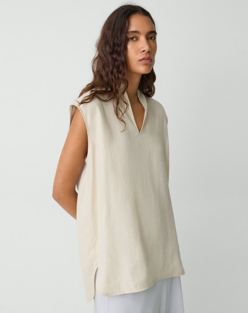 Boxy Tunic Top in Relaxed Linen