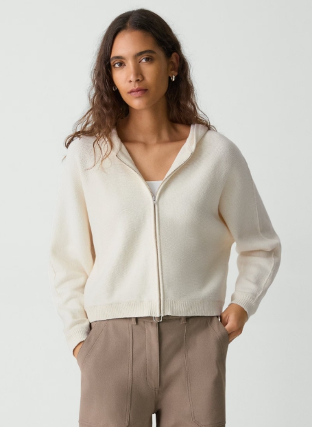 Zip-Up Hoodie in Rounded Cotton