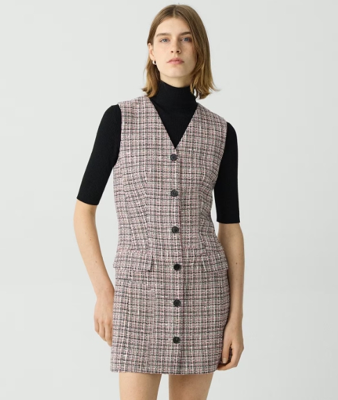 Sleeveless Blazer Dress in Cotton-Blend