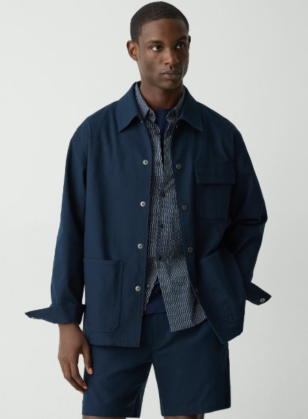 Utility Coat in Stretch Cotton Canvas