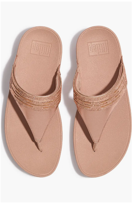 FitFlop Lulu Crystal Leather Wedge Sandal (Women)