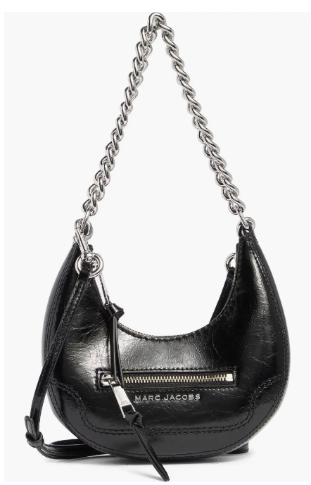 Marc Jacobs Mini Crescent Crinkle Leather Crossbody Bag