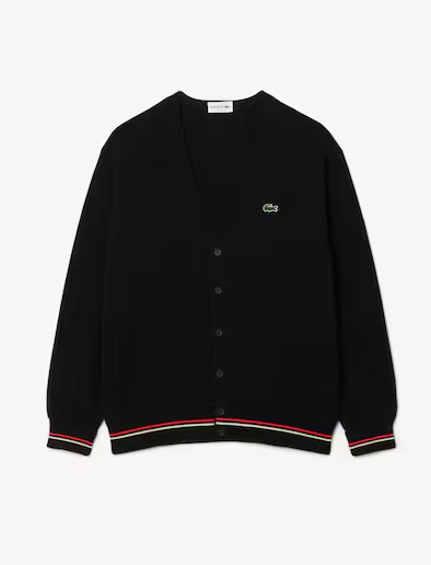 Men's Relaxed Fit Stripe Detail Cotton Cardigan