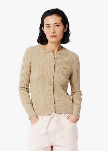 Women's Wash Effect Cable Knit Cardigan