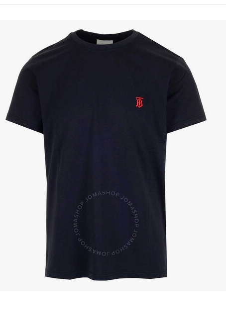 Burberry Navy Embroidered Logo T-shirt