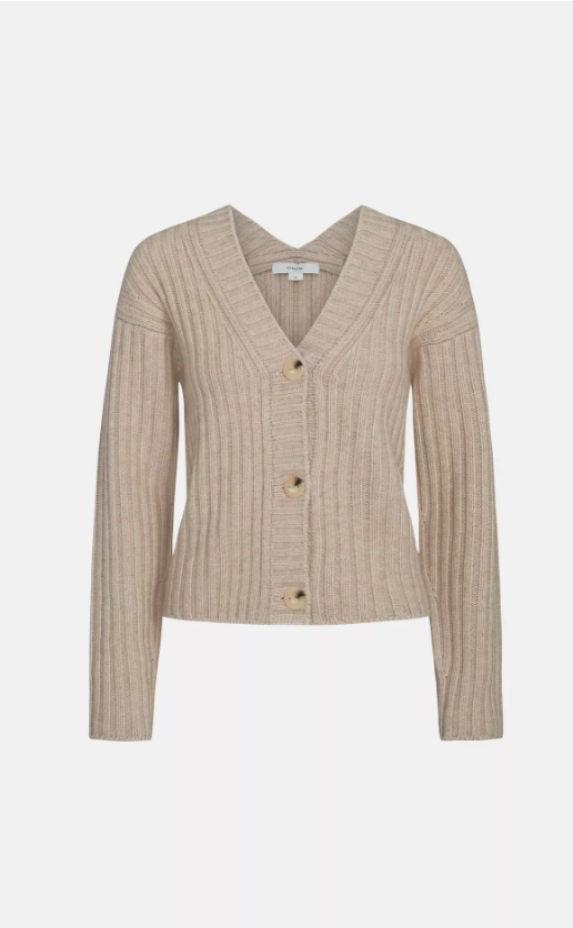 Chunky Ribbed Wool-Cashmere Cardigan