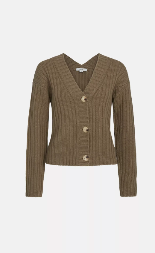 Chunky Ribbed Wool-Cashmere Cardigan