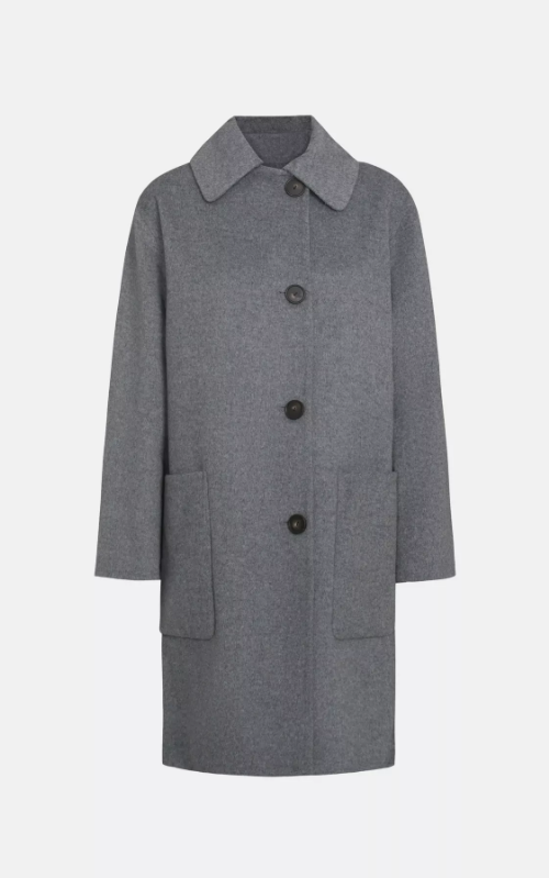 Wool-Blend Patch Pocket Car Coat
