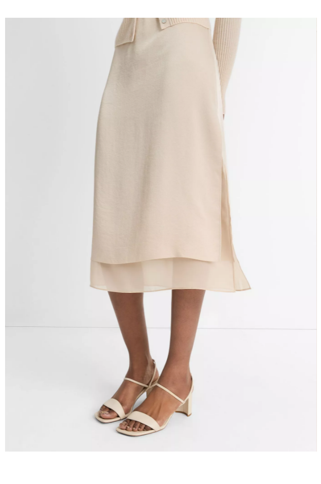 Double Side-Slit Straight Skirt