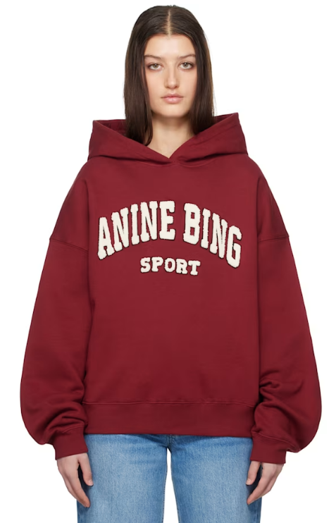 ANINE BING Red Alec 'Sport' Hoodie