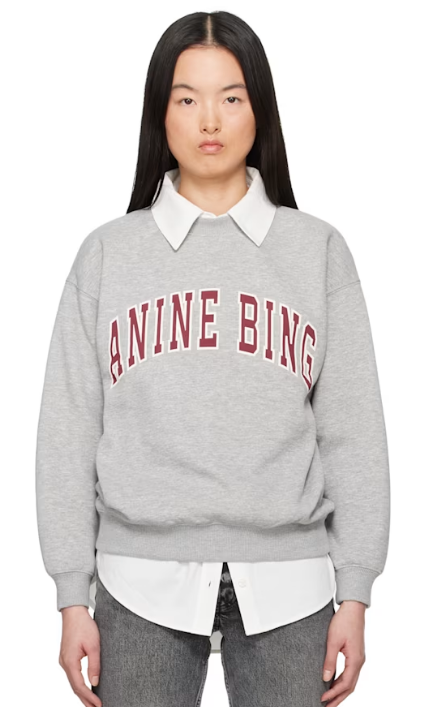 ANINE BING Gray Spencer Sweatshirt
