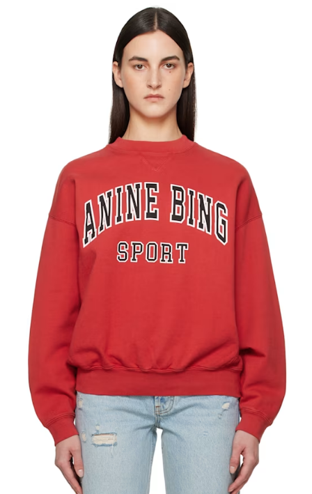 ANINE BING Red Jaci Sweatshirt
