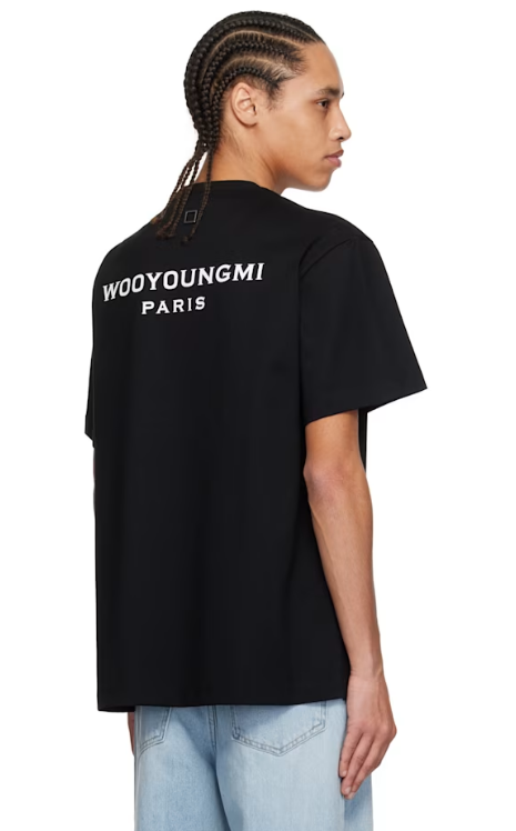 WOOYOUNGMI Black Cotton Back Logo T-Shirt