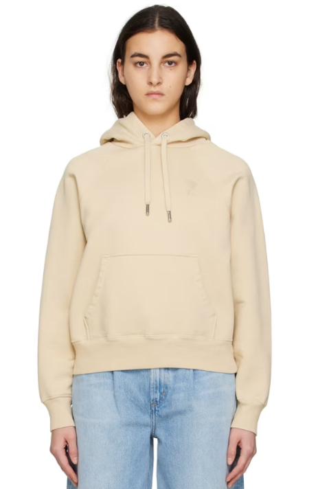 AMI Paris Beige Ami De Cœur Hoodie