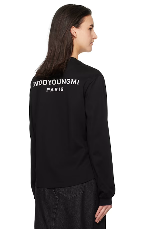 WOOYOUNGMI Black Back Logo Long Sleeve T-shirt