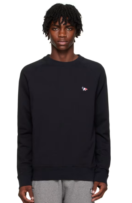 Maison Kitsuné Black Tricolor Fox Sweatshirt