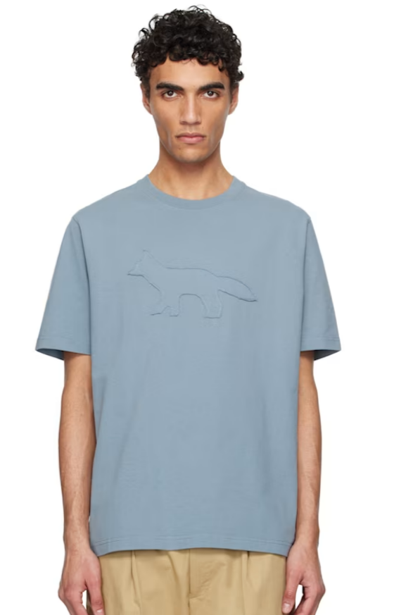 Maison Kitsuné Gray Crafted Profile Fox Comfort T-shirt